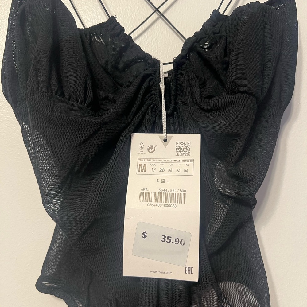 Cut Out Tulle Bodysuit